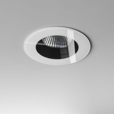 ALIET 6W LED IP65 BODOVÉ vestavné Vestavné stropní bodové svítidlo, materiál kov, povrch bílá, kryt sklo čiré, LED 6W, teplá 3000K, 614lm, Ra80, 350mA, IP65, tř.3, rozměry d=85mm, h=73mm, BEZ trafa