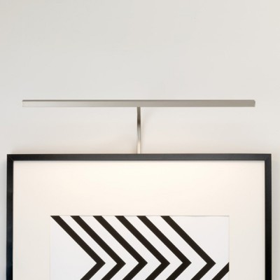 DINIT LED 10,2W OBLOUK Nástěnné svítidlo, pro osvětlení obrazů, nastavitelný sklon svícení, materiál kov, povrch nikl mat, LED 10,2W, teplá 2700K, Ra80, 12V, IP20, tř.3, rozměry 185x600mm, BEZ trafa
