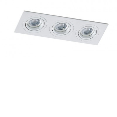 ABSUM RC 3x50W, GU10 Stropní, podhledové, bodové, svítidlo, obdélníkové, výklopné +-45°, těleso hliník, povrch černá/bílá, pro žárovku 3x50W, GU10, 230V, IP20, rozměry 256x23x93mm.