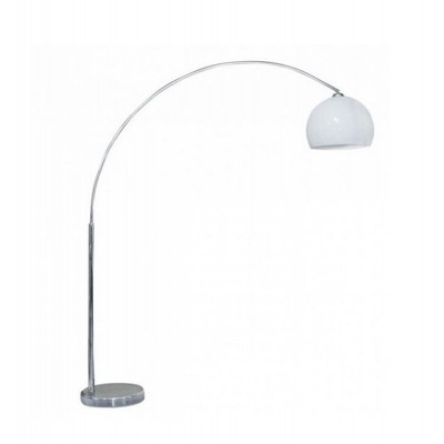 ABBA 1x60W, E27 Stojací lampa, základna mramor, těleso kov, povrch chrom, stínítko plast bílá, pro žárovku 1x60W, E27, 230V, IP20, tř.1, rozměry stínítka d=400mm, lampy h=2000mm.