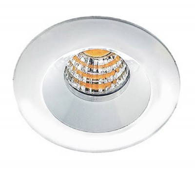 SHREWS Vestavné bodové komínkové svítidlo, materiál hliník, povrch bílá, LED 3W, 250lm, teplá 3000K, 230V, IP20, rozměry d=48mm, h=30mm.