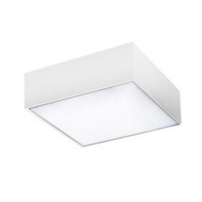 TOREN S Stropní, přisazené, čtvercové svítidlo, základna hliník, povrch bílá, difuzor akryl plast opál, LED 20W, 1760lm, neutrální 4000K, 230V, IP20, tř.1, rozměry 220x220x55mm