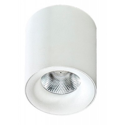 WATERLOO 10W Stropní přisazené bodové svítidlo, materiál hliník, povrch bílá, LED 10W, 850lm, teplá 3000K, 230V, IP20, Ra90, rozměry d=80mm, h=82mm.