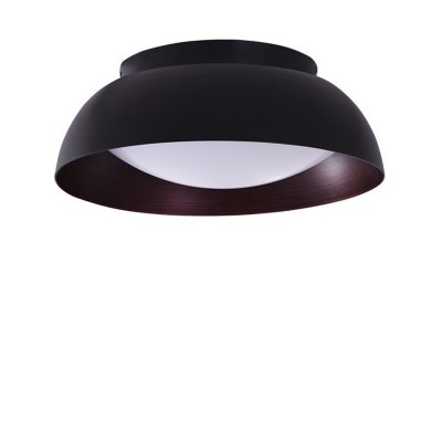 PARTEM 24W, CCT, RGB Stropní svítidlo, těleso hliník, povrch vně černá, vnitř měď, dif plast opál, LED 24W, 1720lm, dálk. ovl. lze nastavit teplotu CCT teplá 2600K-denní 6000K, RGBW, stmív, 230V, IP20, d=400mm, h=150mm.