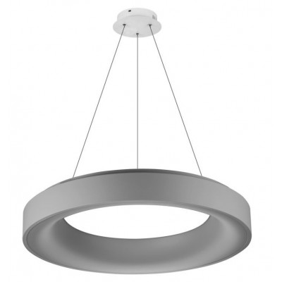TAUNTON S2 Závěsné svítidlo, těleso hliník, šedá, difuzor opál, LED 80W, 4000lm, dálk ovl stmívatelné nast CCT teplá 2700K, neutr 4000K, denní 6500K, Ra80, 230V, IP20, d=780mm, v=115mm, záv h=1200mm lze