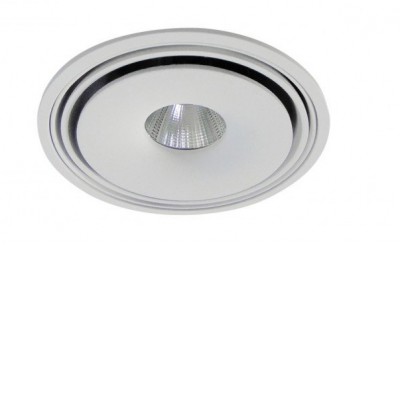 RUNCORN I Stropní, podhledové svítidlo, nastavitelný směr svícení, těleso hliník, povrch bílá, LED 10W, 810lm, teplá 3000K, 230V, IP20, rozměry d=120mm, h=42mm.