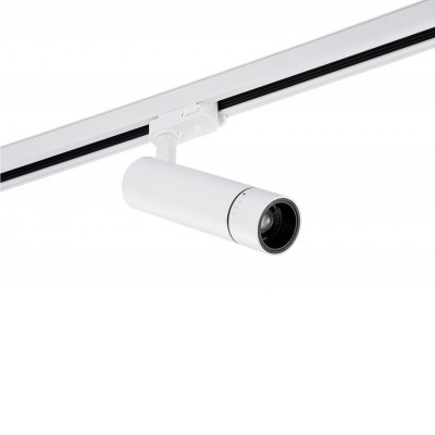JESPO 15W, 3F ZOOM 15°-36 Bodové svítidlo do lišty, nastav směr svícení, materiál kov, povrch bílá, LED 15W, 1200lm, teplá 3000K, vyzař. úhel 15-36°, 230V, Ra80, IP20, tř.1, rozměry d=55mm, h=225mm.