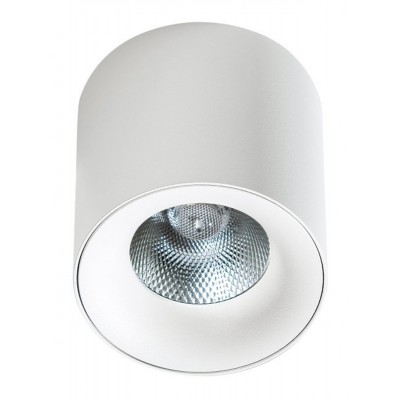 WATERLOO 20W Stropní, přisazené svítidlo, těleso hliník, povrch bílá, LED 20W, 1600lm, teplá 3000K, 230V, IP20, rozměry d=100mm, h=100mm.