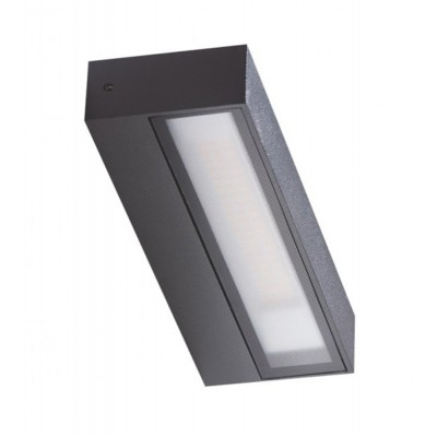 AGOT 16W, IP54 Nástěnné venkovní svítidlo, materiál kov, povrch tmavě šedá, dif plast opál, LED 16W, 1300lm, teplá 3000K, IP54, rozměry 223x47x70mm, svítí nahoru/dolů.