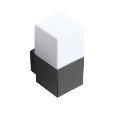 ALECA WL 1x40W, E27 Nástěnné venkovní svítidlo, těleso kov, povrch tmavě šedá, difuzor plast opál, pro žárovku 1x40W, E27, 230V, IP54, rozměry 85x170x115mm.