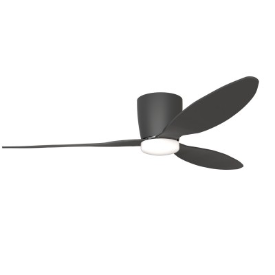 BILIE 38W CCT Stropní ventilátor s osvětlením, základna kov, povrch černá, difuzor plast opál, lopatky kov černá, LED 18W, dálk. ovl. CCT teplá 3000K-5500K, 230V, IP20, tř.1, d=1060mm, h=220mm.