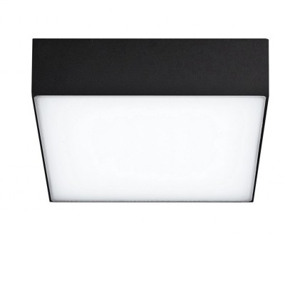 APER SQ 15W Stropní, přisazené svítidlo, těleso kov, povrch černá, difuzor plast opál, LED 15W, 1300lm, teplá 3000K, 230V, IP20, rozměry 200x200mm, h=55mm.