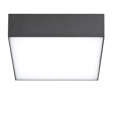 APER SQ 15W Stropní, přisazené svítidlo, těleso kov, povrch tmavě šedá, difuzor plast opál, LED 15W, 1300lm, teplá 3000K, 230V, IP20, rozměry 200x200mm, h=55mm.