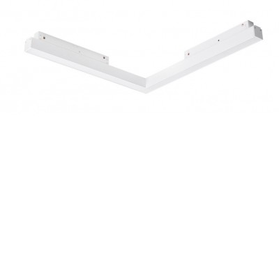 AUCA corner TR hor 24W Rohové horizontální svítidlo do magnetického systému, těleso kov, povrch bílá, dif plast opál, LED 24W, 1300lm, neutrální 4000K, vyzař. úhel 120°, 48V, IP20, rozměry 316x316x25mm.