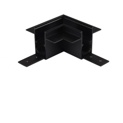 AYLO II CTH90 48V Rohová L spojka 90°, horizontální odbočení, vestavného magnetického systému, pro kolejnice velikosti 52mm, materiál hliník, povrch černá/bílá, 48V, výška 27mm.