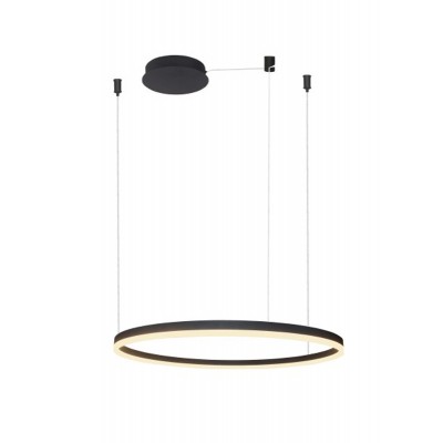 BACULU HL 42W Závěsné svítidlo, těleso hliník, povrch černá, dif plast opál, LED 42W, 3066lm, 230V, IP20, rozměry d=600mm, h=40mm, vč. závěs lanka l=3000mm, lze zkrátit.