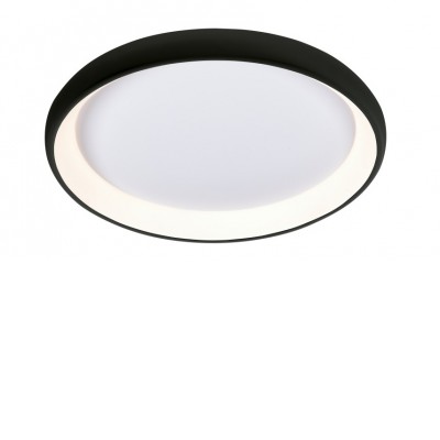 BARONIA PL 50W, CCT, DIMM Stropní, přisazené svítidlo, těleso kov, povrch černá, dif plast opál, LED 50W, 2700lm, dálk. ovl. CCT nast. teplota teplá 3000K - 6500K, stmív., 230V, IP20, rozměry d=610mm, h=85mm.