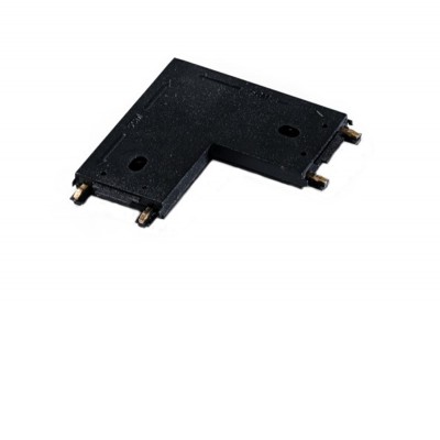 BRAUSO L connector, 48V L konektor pro spoj pro magnetický systém, těleso plast a měď, povrch černá/bílá, IP20, 48V, rozměry 55x5mm.