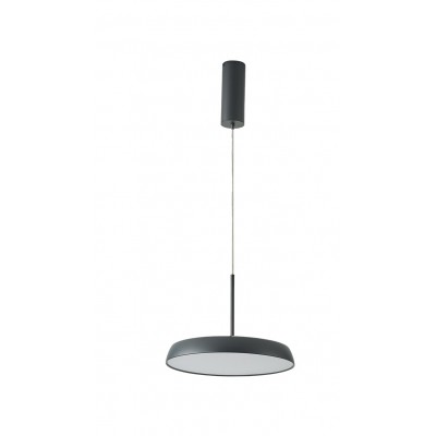 LOTRIX HL 12W Závěsné svítidlo, základna hliník, povrch černá, difuzor sklo opál, LED 12W, 960lm, teplá 3000K, 230V, IP20, rozměry d=150mm, vč. závěs kabelu l=2000mm, lze zkrátit