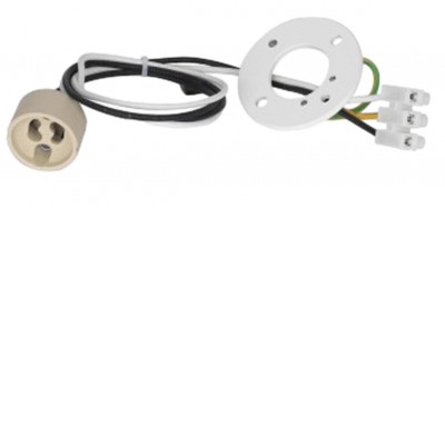 REKOM BASE C 10W GU10 Základna svítidla pro stropní montáž, materiál kov, pro žárovku 10W, GU10ES50, 230V, IP20, d=55mm, vodič l=500mm, krycí váleček SAMOSTATNĚ