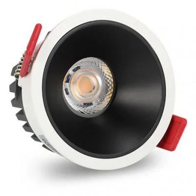 DL06 LED Podhledové svítidlo, těleso hliník, povrch černá, LED 15W, 1500lm, teplá 3000K, Ra80, stmív TRIAC, IP20, d=82mm, h=47mm