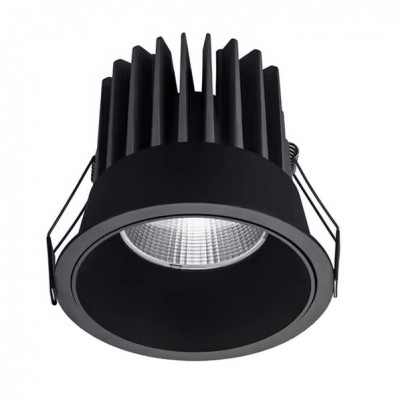 SP-XN LED 24W Podhledové bodové svítidlo, těleso hliník, rámeček černá, komínek černá, LED 24W, 2400lm, neutrální 4000K, Ra80, stmív TRIAC, IP20, d=95mm, h=95mm