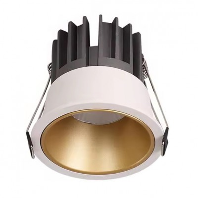 SP-XN LED 7W Podhledové bodové svítidlo, těleso hliník, rámeček bílá, komínek zlatá mat, LED 7W, 700lm, neutrální 4000K, Ra80, stmív TRIAC, IP20, d=75mm, h=64mm