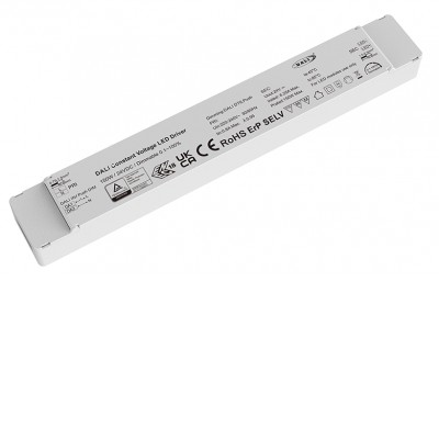NZ 230V/12V, 24V, 150W DALI flickerfree Stmínvatelný napákecí zdroj pro LED, flickerfree, vstup 230V, výstup 12V/12,5A, nebo 24V/6,25A, 150W, 12,5A, stmívatelný DALI/PUSH, 1-100%, IP20, rozměry 310x45x30mm, ochrana proti zkratu, přehřátí a přetížení