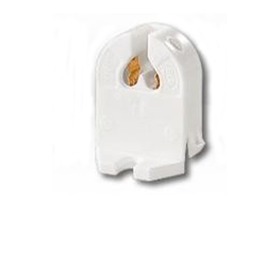  Patice, objímka G5 pro zářivky T5 upevnění šroub M3, materiál plast, barva bílá, 230V, IP20, 19x27x9mm