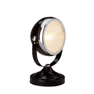 DRANCE Stolní lampa směrovatelná, základna kov, povrch černá nebo krém lesklý, difuzor sklo, pro žárovku 1x28W, E14, 230V, IP20, tř.2, rozměry d=170mm, h=280mm, s vypínačem