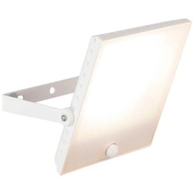 ONILIO LED 30W IP65 PIR VÝPRODEJ Venkovní reflektor plochý, těleso kov bílá, dif plast opál, senzor PIR, dosah 8m, čas 50s, úhel záběru 120°, nastav směr svícení, LED 30W, neutrální 4000K, 2400lm, 230V, IP65, tř.