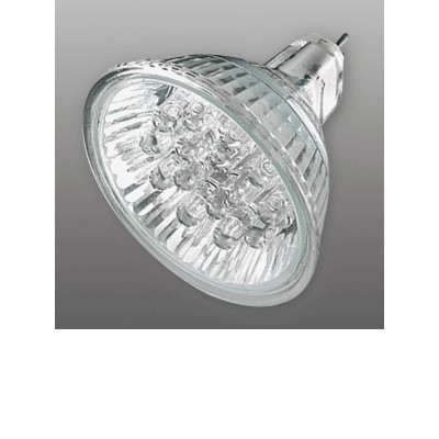  Světelný zdroj 21 ks LED, bílá, červená, zelená, modrá, žlutá, 12V, G5,3, 1,3W, 50000 hours, d=50mm, l=48mm - energeticky úsporný světelný zdroj s dlouhou dobou života a okamžitým startem.