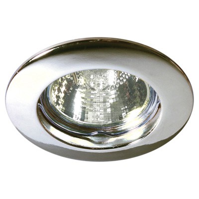 APOS P-CRL Stropní, podhledové, bodové, svítidlo, těleso kov, povrch chrom lesk, pro žárovku 50W, Gx5,3 (GU5,3), 12V, IP20, d=85mm, h=100mm, symbol "F" montáž na hořlavý podklad max 35W