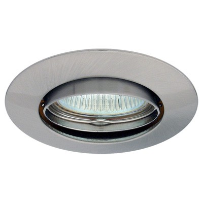 APOS V-CRM Stropní, podhledové, bodové, svítidlo, výklopné +-15°, těleso hliník, povrch chrom mat, pro žárovku 50W, Gx5,3 (GU5,3), 12V, IP20, d=88mm, h=100mm, symbol "F" montáž na hořlavý podklad max 35W