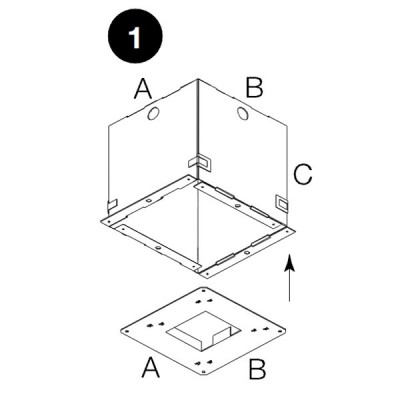 CONCRETE BOX Box pro montáž vestavného svítidla do betonu, nebo do zdiva, rozměry dle typu.