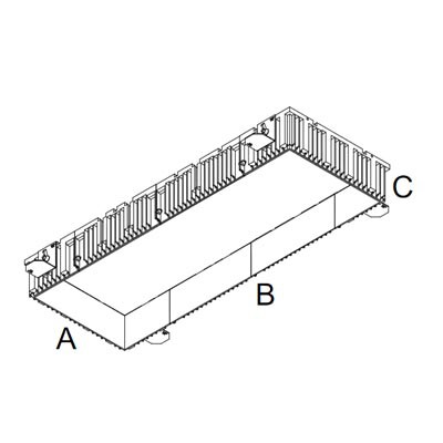 MOUNTING KIT GIT Montážní rámeček pro instalaci bezrámečkového svítidla do SDK obdélníkový, 171x310x55mm