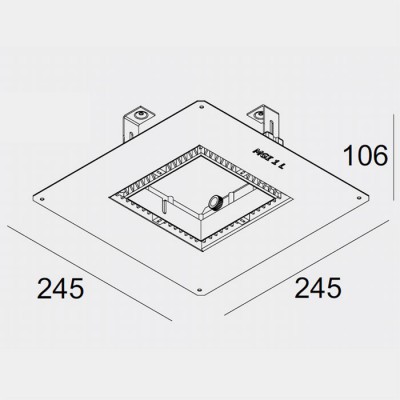 Montážní box pro instalaci svítidla do stropu Montážní kit pro instalaci vestavného bezrámečkového svítidla do SDK, 245x245x106mm
