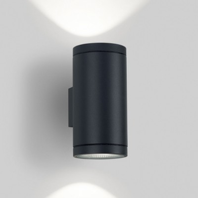 DOX 100 DOWN-UP LED Nástěnné, bodové, svítidlo, těleso hliník, černá, LED 2x8W, teplá 3000K, 2x830lm, vyzař. 35°, Ra80, vč tr 230V/450mA, IP65, 100x204x130mm, sv nahoru/dolů