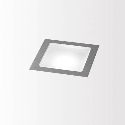 LEDS GO IN FORTE Zemní svítidlo, těleso hliník, rámeček eloxovaný hliník, difuzor sklo opál mat LED 1W, teplá 3000K, 350mA, IP67, 40x40x32mm