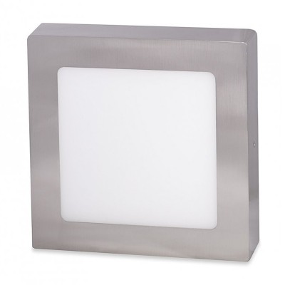 HOUSE LED přisazené čtvercové Stropní svítidlo, těleso hliník, povrch chrom mat, difuzor plast opál, LED 12W, teplá 2700K, 860lm/cca 45W žár., Ra80, 230V, IP20, tř.2, rozměry 170x170x30mm