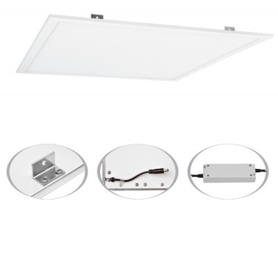 ANCORO LED 45W, UGR<19 Ra90 Stropní, podhledové, svítidlo, těleso hliník, bílá, difuzor plast, LED panel 45W, 4600lm, neutrální 4000K, UGR<19, vyzař.úhel 140°, Ra90, 230V, IP20, tř.2, rozměry 595x595x9mm.