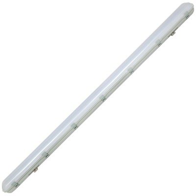 DEJV 60W Stropní průmyslové prachotěsné svítidlo, těleso ABS, povrch šedostříbrná, difuzor plast PC, LED 60W, neutrální 4100K, 5100lm, Ra80, 230V, IP65, tř.1, rozměry 1500x85x110mm.