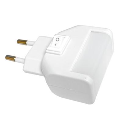 IZZY 1W Noční, orientační svítidlo do zásuvky 230V, těleso plast, povrch bílá, difuzor plast opál, LED 1W, 230V, IP20, tř.2, vč vypínače.
