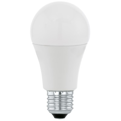 LED 10W 806LM E27 A60  TEPLÁ Světelný zdroj žárovka hrušková,  zákl kov, difuzor plast opál, LED 10W, E27, A60, teplá 3000K, 806lm, Ra80, 230V, vyzařovací úhel 200°, stř život 20.000h, 15.000x zap/vyp, d=60mm h=112mm