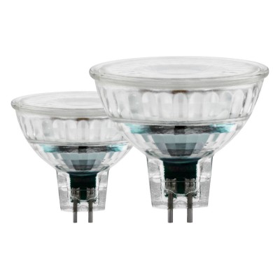 LM_LED_GU5,3 Světelný zdroj žárovka, plast, difuzor sklo čiré, LED 5W, GU5,3, MR16, teplá 2700K, 450lm, Ra80, 230V, vyzařovací úhel 38°, stř život 25000h, 25.000x zap/vyp, d=50mm h=45mm, 2ks v balení