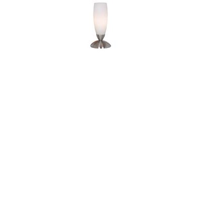 SLIM Stolní lampa, základna kov, povrch nikl mat, difuzor sklo opál, pro žárovku 1x40W, E14, 230V, IP20, d=100mm, h=220mm