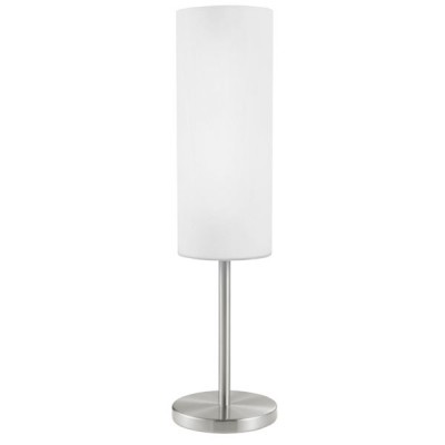 TROY 3 Stolní lampa, základna kov, povrch nikl mat, difuzor sklo opál mat, pro žárovku 1x60W, E27, A60, 230V, IP20, d=120mm, l=460mm, vypínač na kabelu