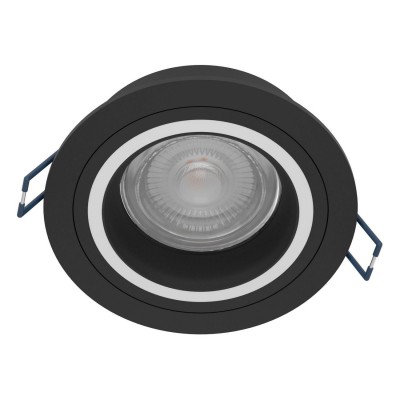 CAROSSO-Z Stropní podhledové bodové svítidlo, kruh, hliník, černá/ bílá, LED 5W, dálk ovl.(samost.), telefon, Zigbee, Bluetooth, CCT teplá 3000K - denní 6400K, 400lm, RGBW, Ra80, 230V, IP20, tř.2., rozměry d=93mm, otvor d=80mm