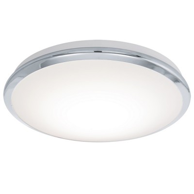 MANILVA VÝPRODEJ Stropní svítidlo, základna kov, povrch chrom, difuzor plast opál, LED 16W, teplá 3000K, 1500lm, 230V, IP20, tř.1, rozměry d=385mm, h=80mm