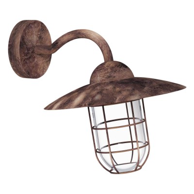 MELGOA VÝPRODEJ Nástěnné venkovní svítidlo, základna kov, povrch antická, difuzor sklo, pro žárovku 1x60W, E27, 230V, IP44, tř.1. rozměry 380x300x250mm